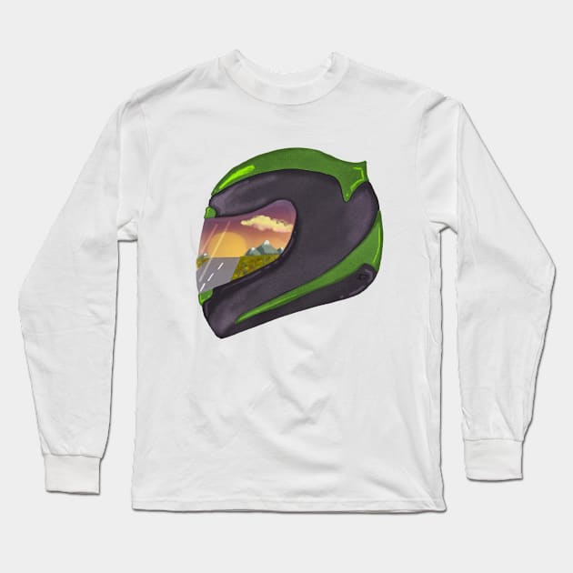 An epic landscape reflected in your visor! Long Sleeve T-Shirt by TeteBrage